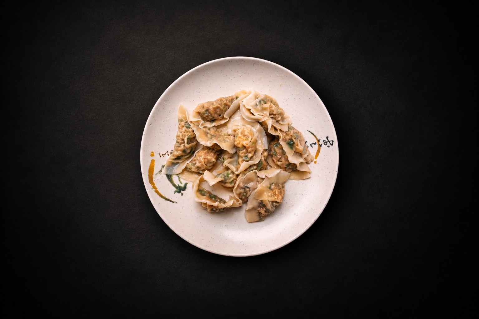 Dumplings on a white plate